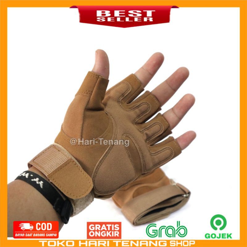 SARUNG TANGAN IMPORT POLOS GLOVE TACTICAL COKLAT