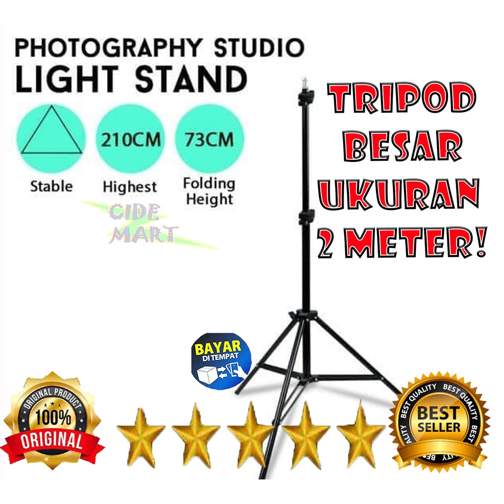 [TERMURAH] TRIPOD STAND 2 METER FOR RINGLIGHT / CAMERA UKURAN 2 METER