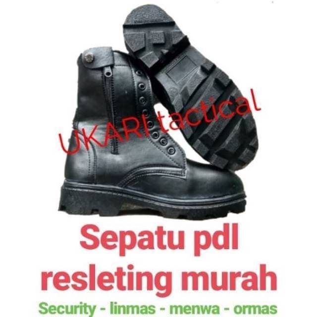 Sepatu pdl lapangan resleting eko security satpam tni