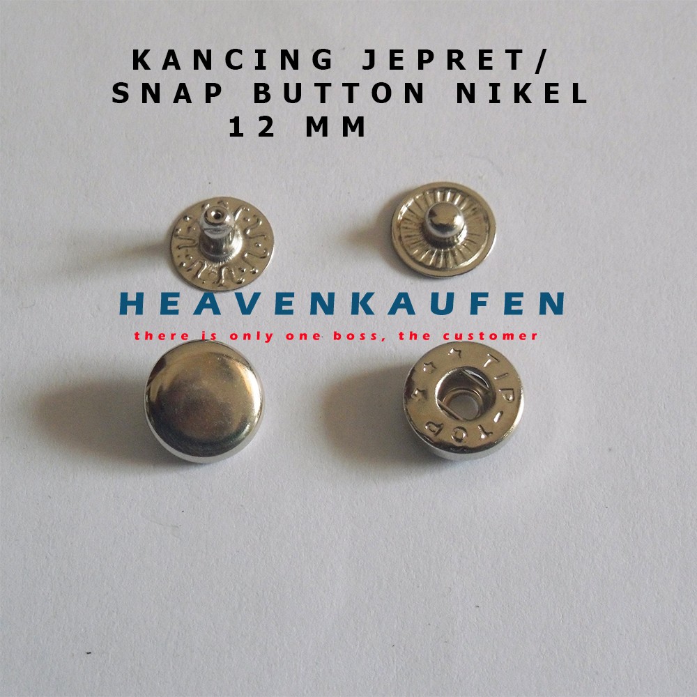 Kancing Jepret/Snap Button 12 mm Nikel