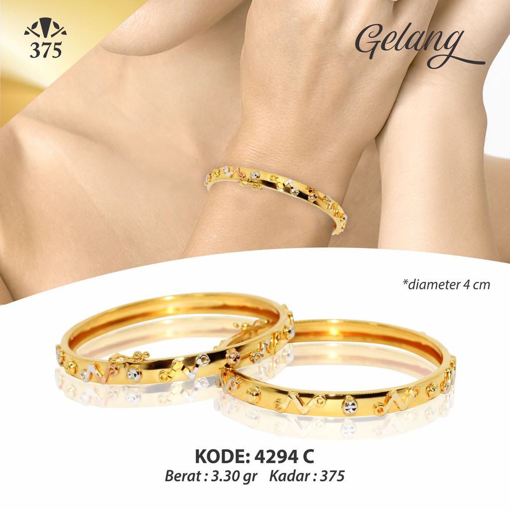 GELANG REMAJA WANITA MOTIF ELEGANT EMAS ASLI