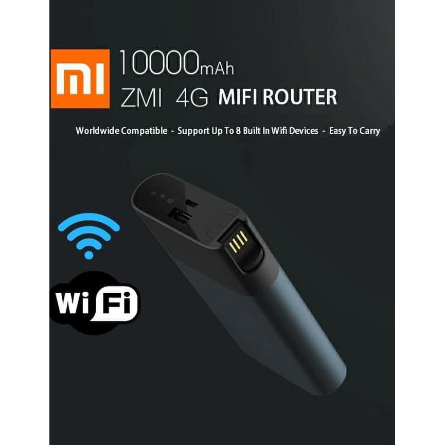 XiaoMi Modem Mifi ZMI MF885 4G LTE Powerbank 10000mAh