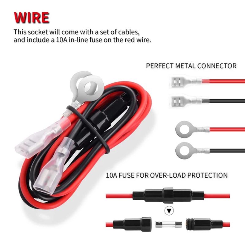 Soket  Lighter charger hp 12V-24V untuk Mobil / Truk dan motor