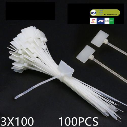 

LABEL Kabel ties Cable tie Maker name tag lan tulis 3x100 (200 pcs) Best Seller