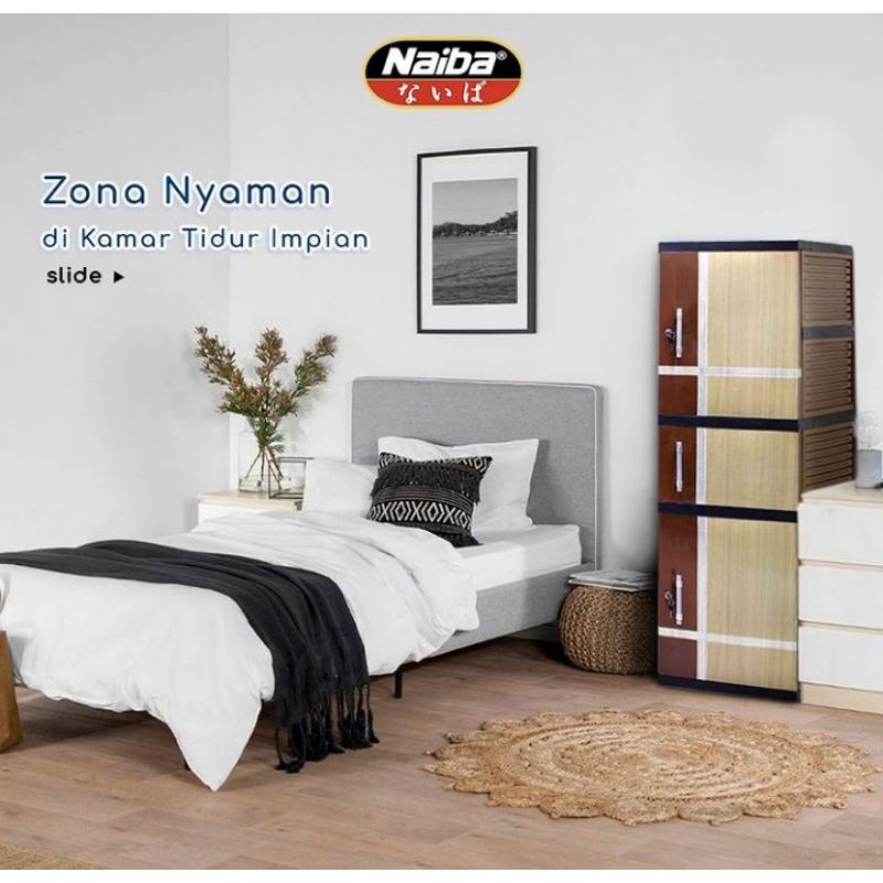 NAIBA Nacase 7205 / Lemari Nacase Laci Kabinet Plastik Susun 5 Tahap 3 Pintu