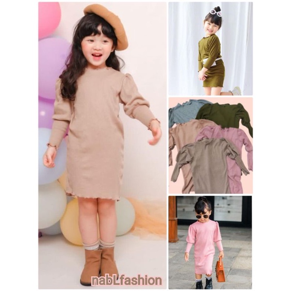 Rania long dress 2-5tahun/long tunik dress tunic rajut