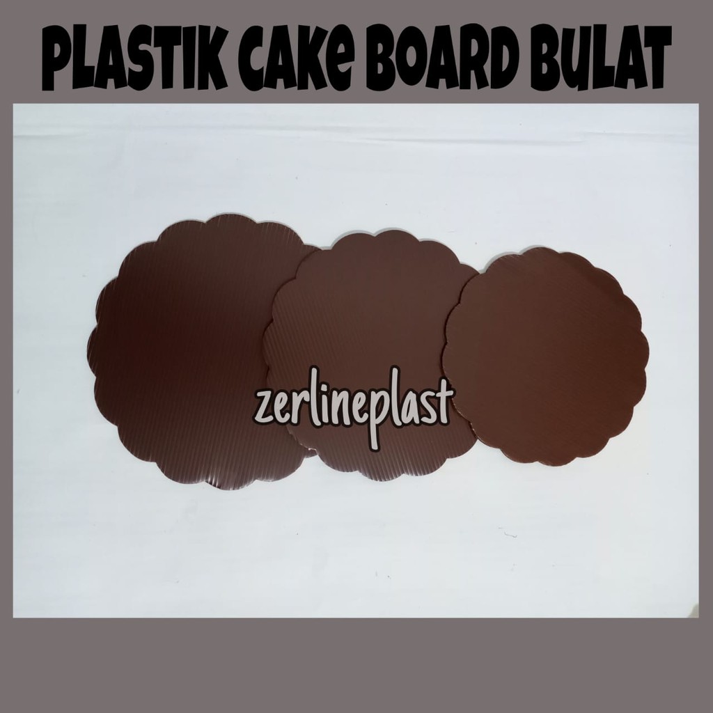 Cake Board BULAT COKLAT / Alas Kue Tart Plastik / Tatakan Kue