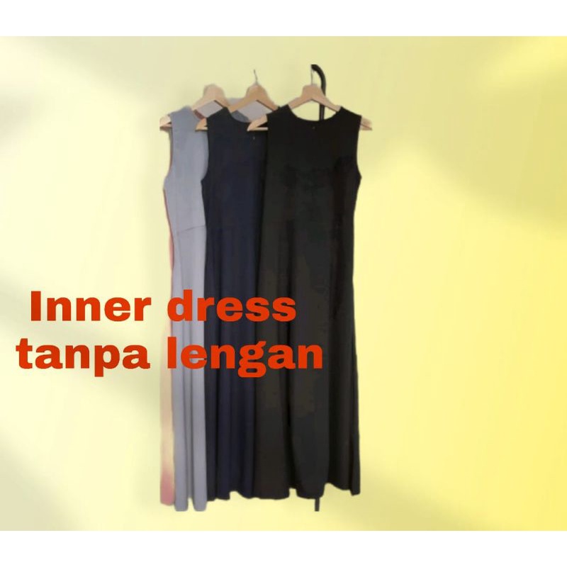 inner dress tanpa lengan wolfis premium / gamis polos tanpa lengan terbaru 2025 by fyssca outfit