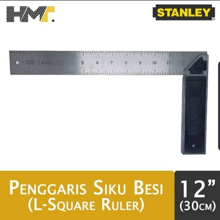 

DMT | STANLEY L-SQUARE ruler 8in/200mm pengaris siku ukuran derajat