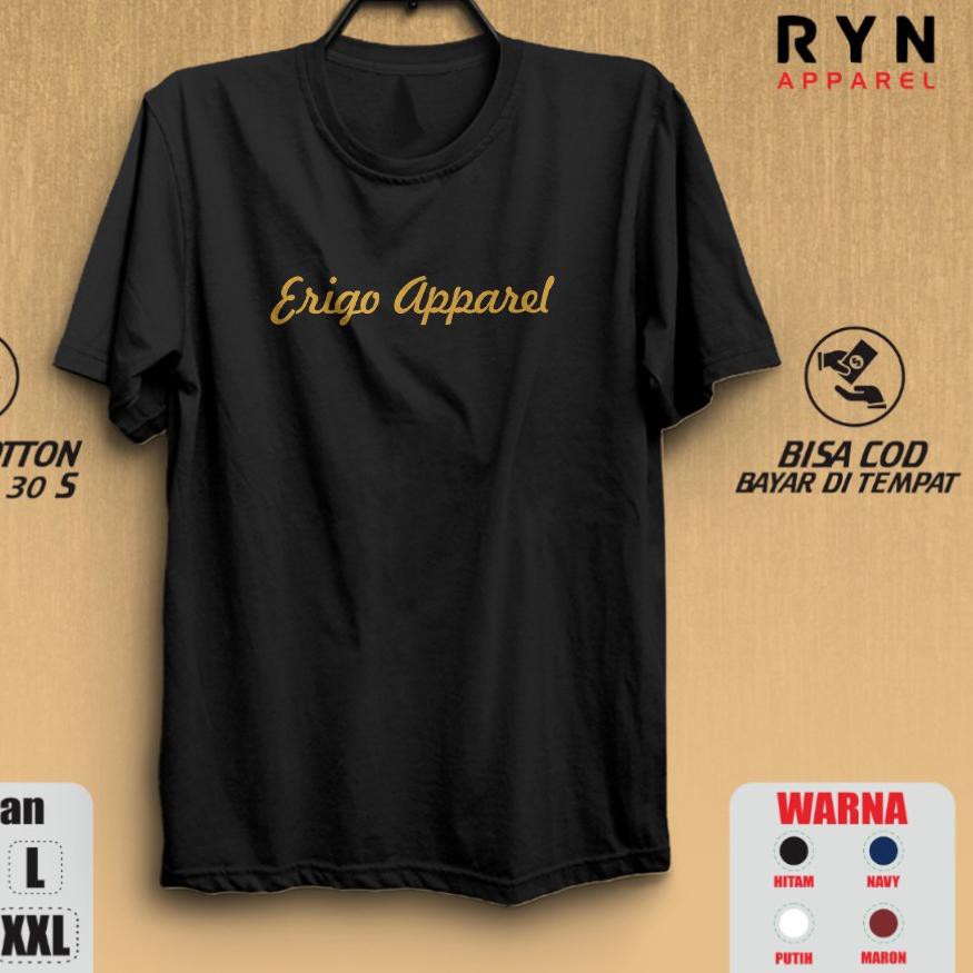 ♀ Kaos ERIGO APPAREL GOLD Premium Brand Distro Baju Kaos pria wanita Cotton Combed 30s Tshirt Murah
