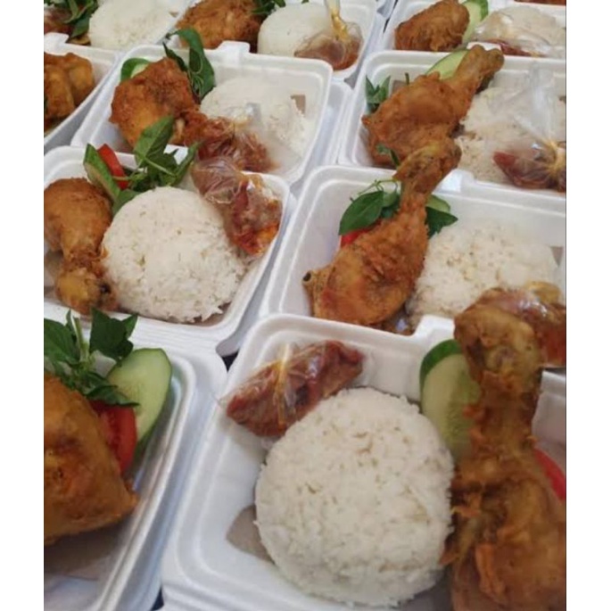 10 paket Nasi ayam goreng hayati catering