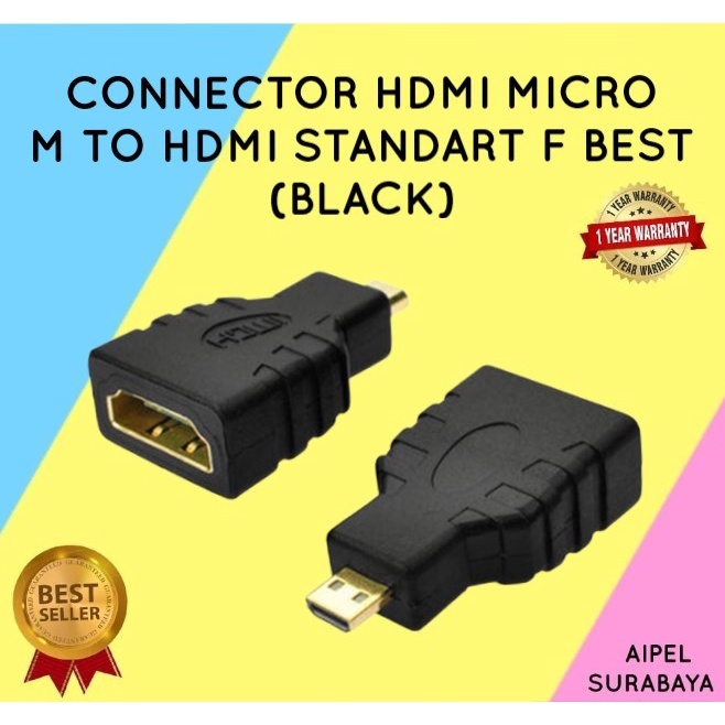 HMCH | CONNECTOR HDTV MICRO MALE TO HDTV STANDART FEMALE BEST (BLACK)