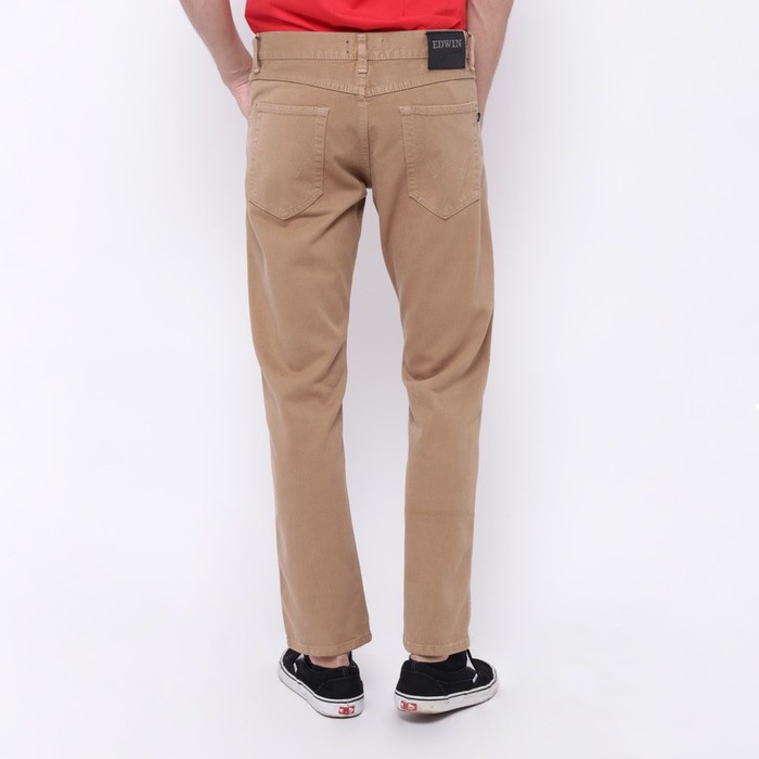 Edwin Celana Jeans Reguler Fit Pria Panjang Coklat Muda 506-72-Khaky - Cokelat Muda, 28 K5278