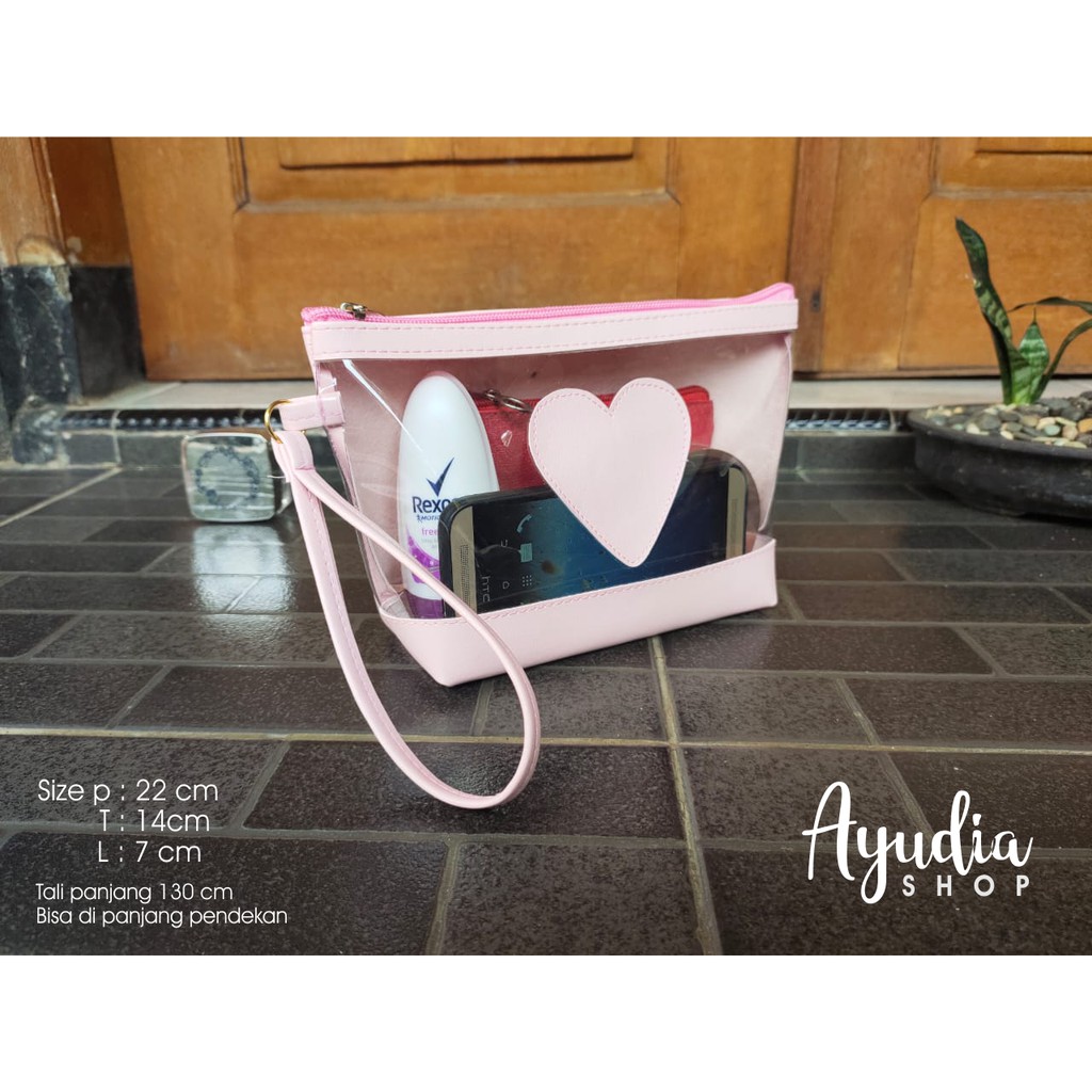 tas kosmetik pvc pouch love