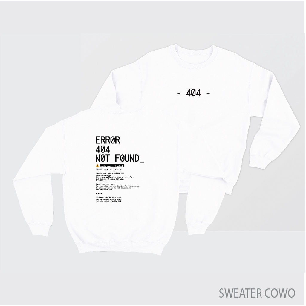 Sweaterpolos Basic Sweater ERROR ( Sablon ) Unisex Pria &amp; Wanita