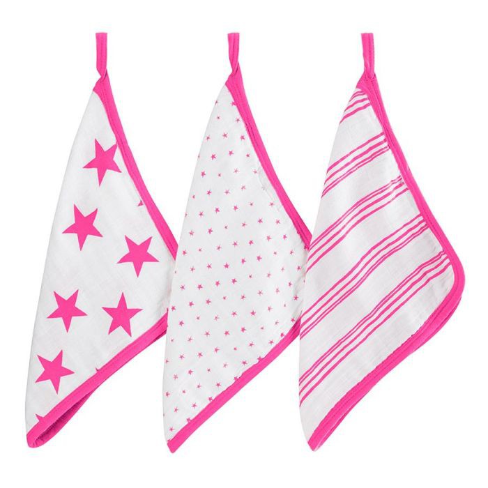 Aden + Anais - Washcloth Set FLURO PINK