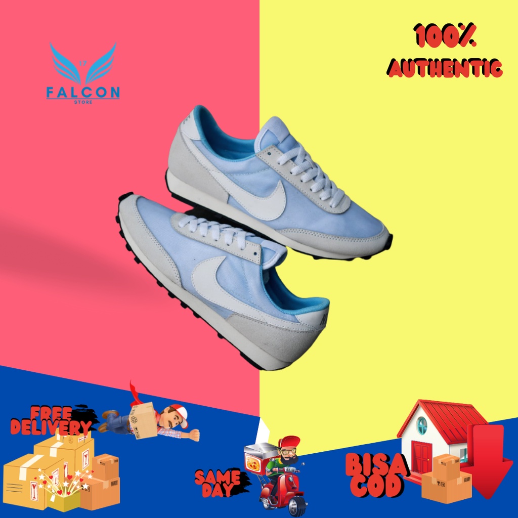 Sepatu sneakers pria NIKE DAYBREAK BLUE ICE WHITE model casual trendy import