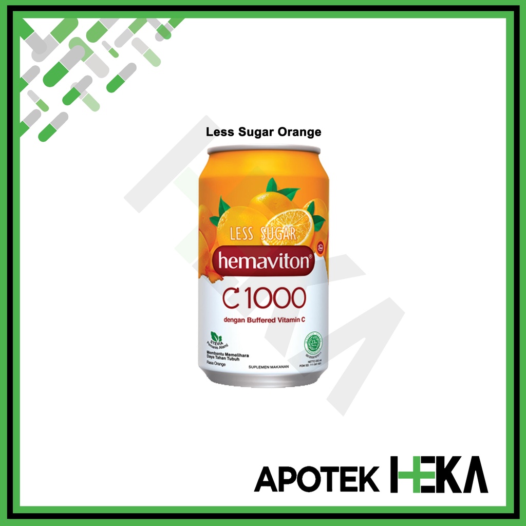 Hemaviton C1000 Kaleng 330 ml Vitamin C Orange Less Sugar Lemon Jeruk (SEMARANG)