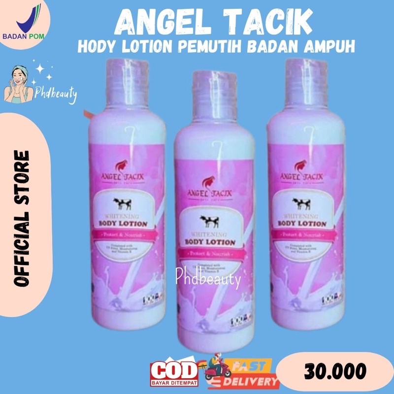 SIAP KIRIM‼️ANGEL TACIK WHITENING BODY LOTION (GA ORI UANG KEMBALI) 250gr[BPOM] Lotion Handbody Whitening Angel Tacik Original | Pemutih Badan Ampuh