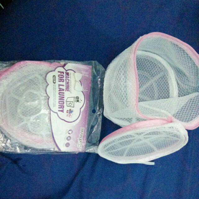 Laundry Bag Zipper Bulat Kantong Cuci Pakaian Dalam Murah