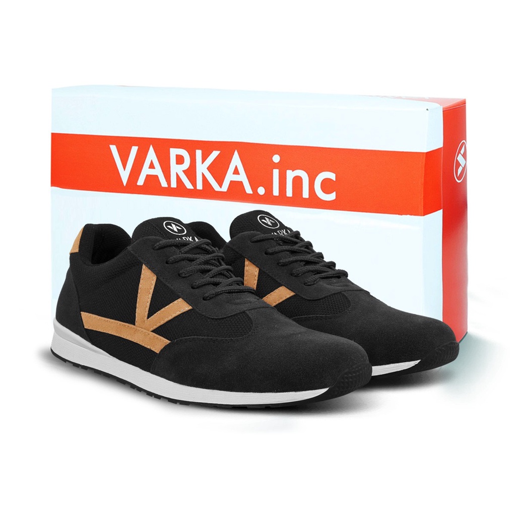 Sepatu Sneakers Pria Terbaru V 4135 Brand Varka Sepatu Kets Kuliah Sekolah Kerja Olahraga Hangout Harga Murah Berkualitas Hitam