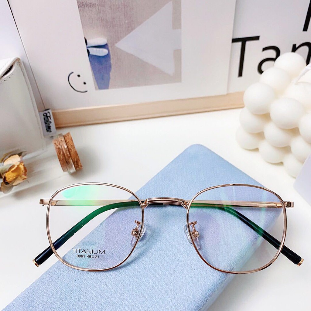 ♥TMALL88♥ Kacamata Baca Frame KM73 Anti Radiasi Metal Gaya Retro Untuk Pria / Wanita