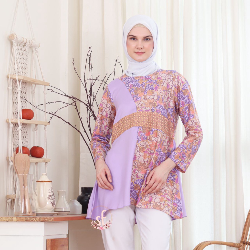 BAJU BATIK WANITA MODERN MONALISA GENES M,L,XL asli PEKALONGAN