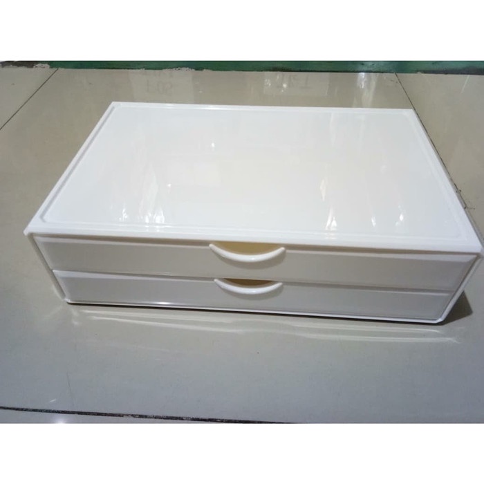 TERMURAH Tempat Makeup Akrilik 2 Drawer Large Size Import NHAD01CL