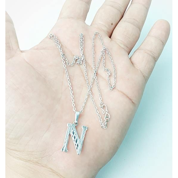 KALUNG BAJA DAN LIONTIN BAJA HURUF ORIGINAL 45CM