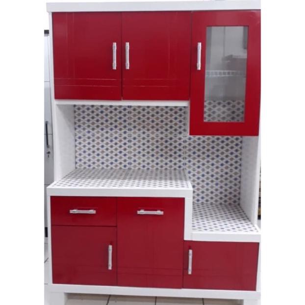 Best Seller Lemari Sayur MAGIC COM / Lemari Dapur MAGIC COM / Rak Piring Kayu Minimalis 3 Pintu FREE