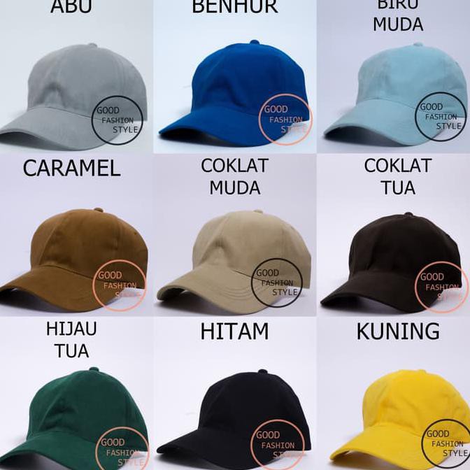 Topi Baseball Polos / Topi Rafel / Topi Polos Baseball Rafel Cakop - Kuning