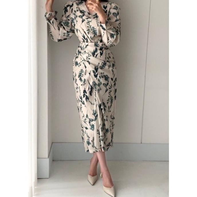 (HITS) DRESS KOREA VINTAGE DRESS WANITA KOREAN STYLE HIJAB FRIENDLY SHIRINE