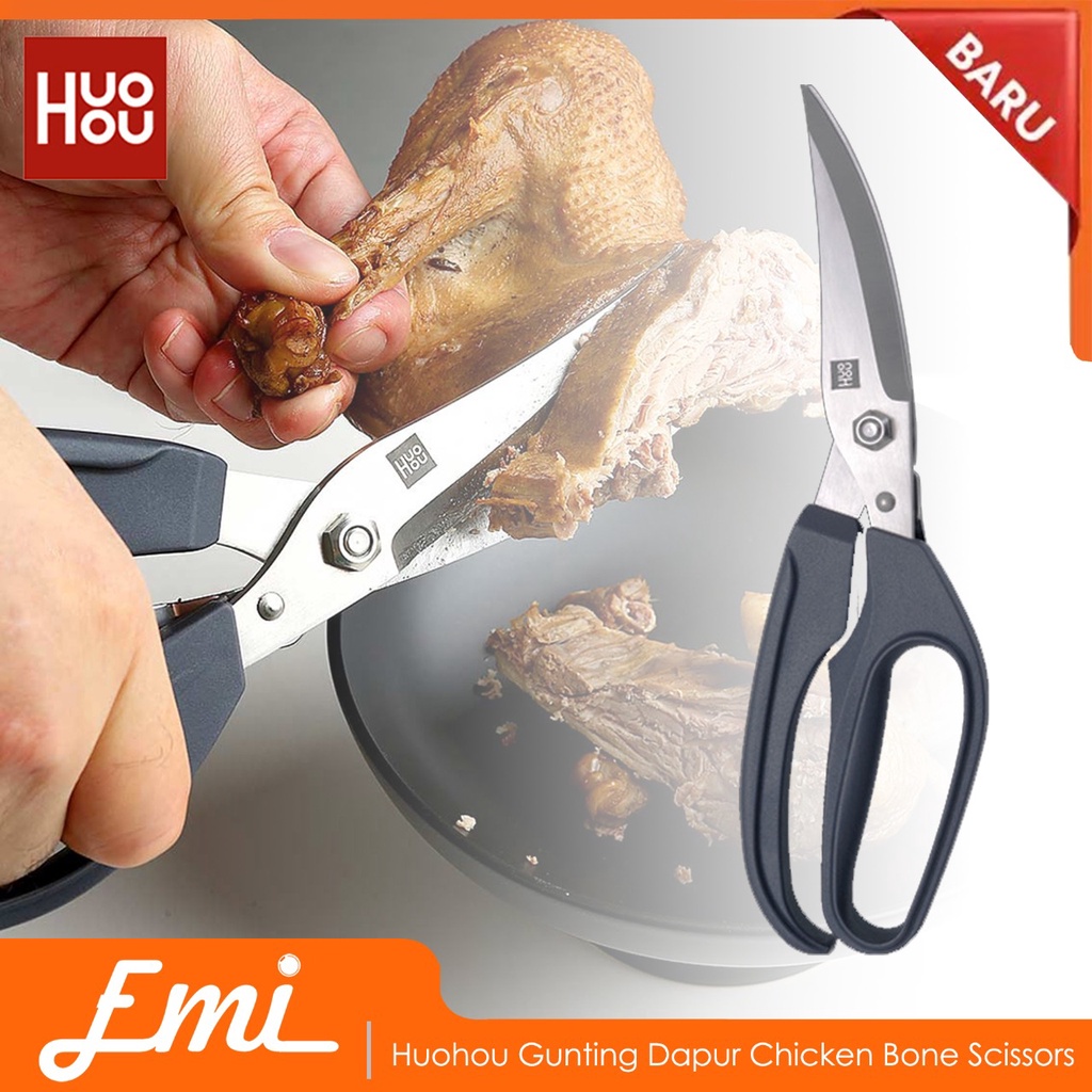 Huohou Gunting Dapur Pemotong Daging Chicken Bone Scissors - HU0068