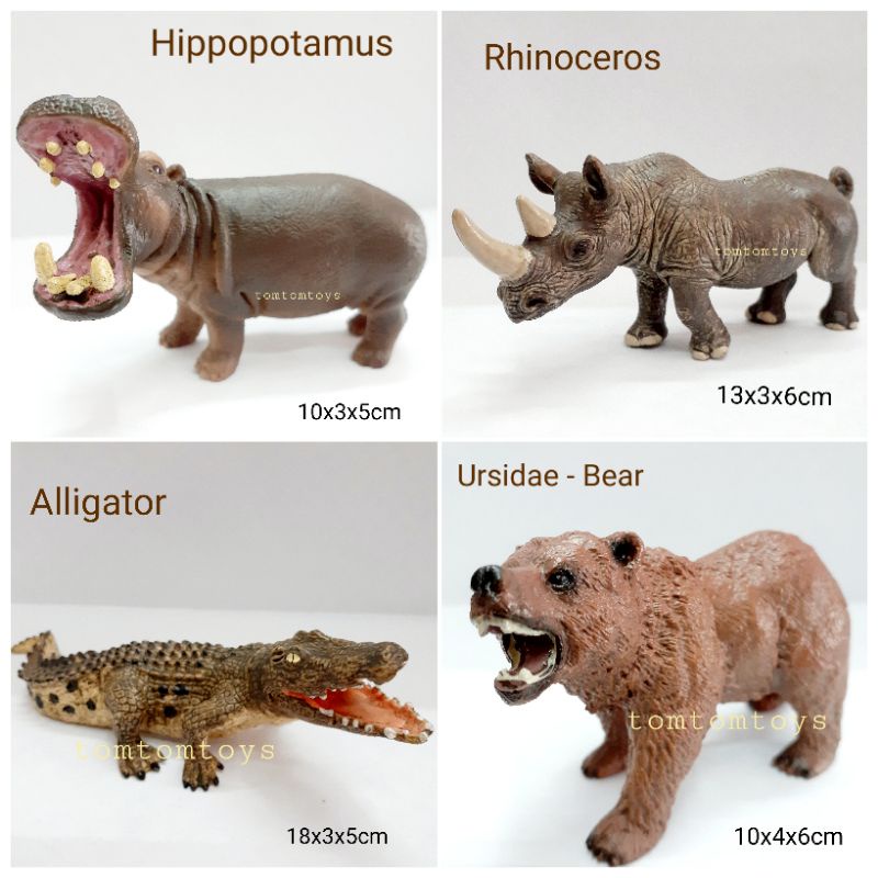 WILD ANIMAL Action Figure Binatang Hewan Beruang Buaya Badak Kuda Nil