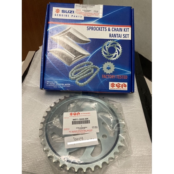 Gear Set Ecer Sprocket Gear Depan Gear Belakang Rantai Satria FU FI Injeksi Original SGP-Belakang 38