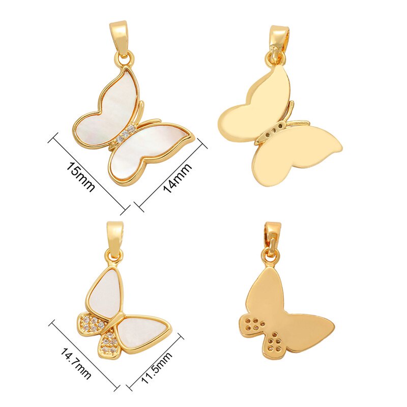 1pc/lot DIY Cute Butterfly 18K Gold Plated Pendant For Fashion Women Party Necklace Jewelry Making Finding Accessories Gift