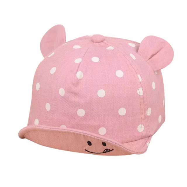 TOPI ANAK POLKADOT /BIRU PINK FOR BABY BOY AND BABY GIRL/TOPI LUCU