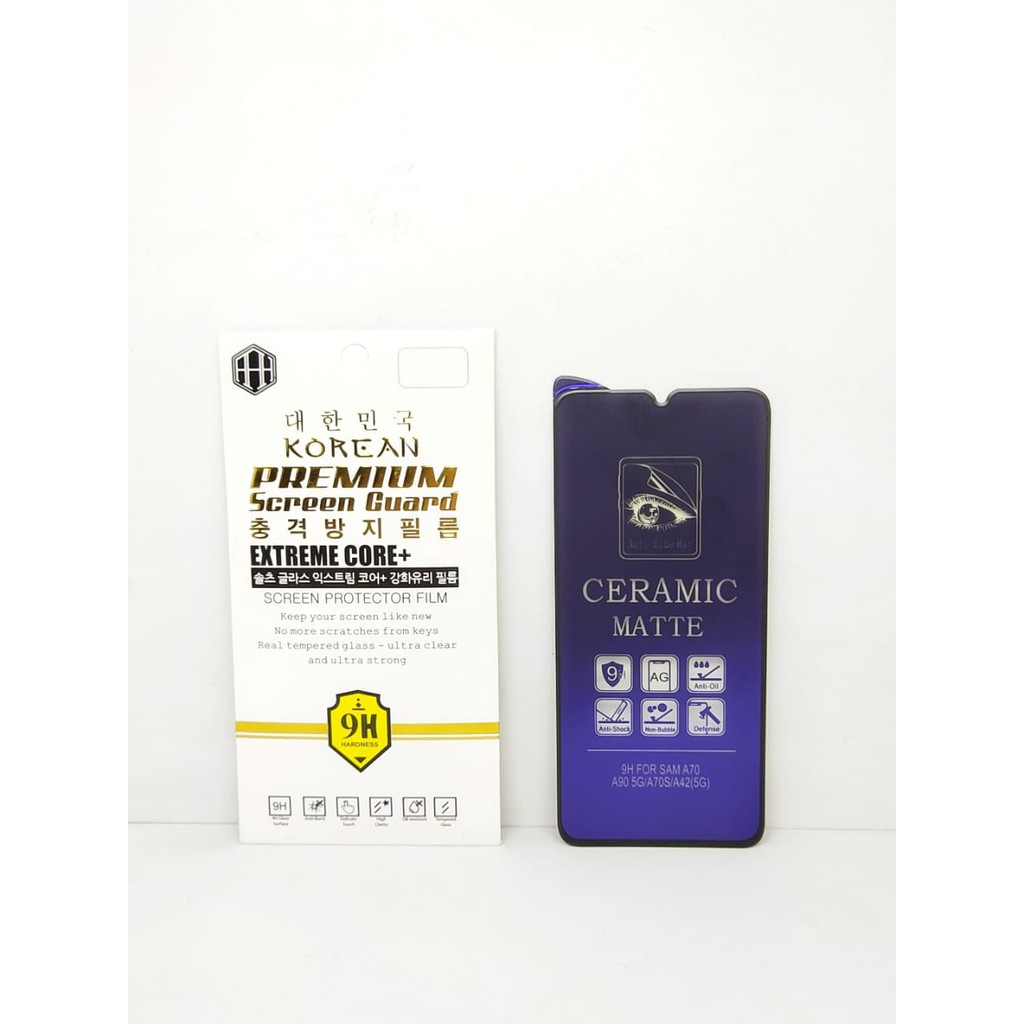 Ceramic MATTE Anti Blue Samsung A70 A70S 6.7 Inchi Anti Gores Glare Full Layar No Sidik Jari