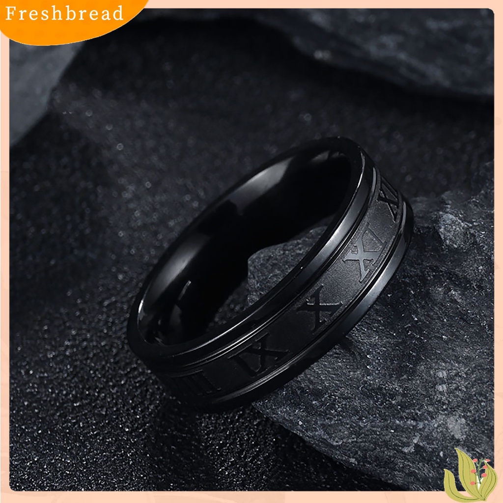 [Fresh] Cincin Titanium Steel Model Angka Romawi Gaya Punk Kreatif untuk Wanita / Pesta