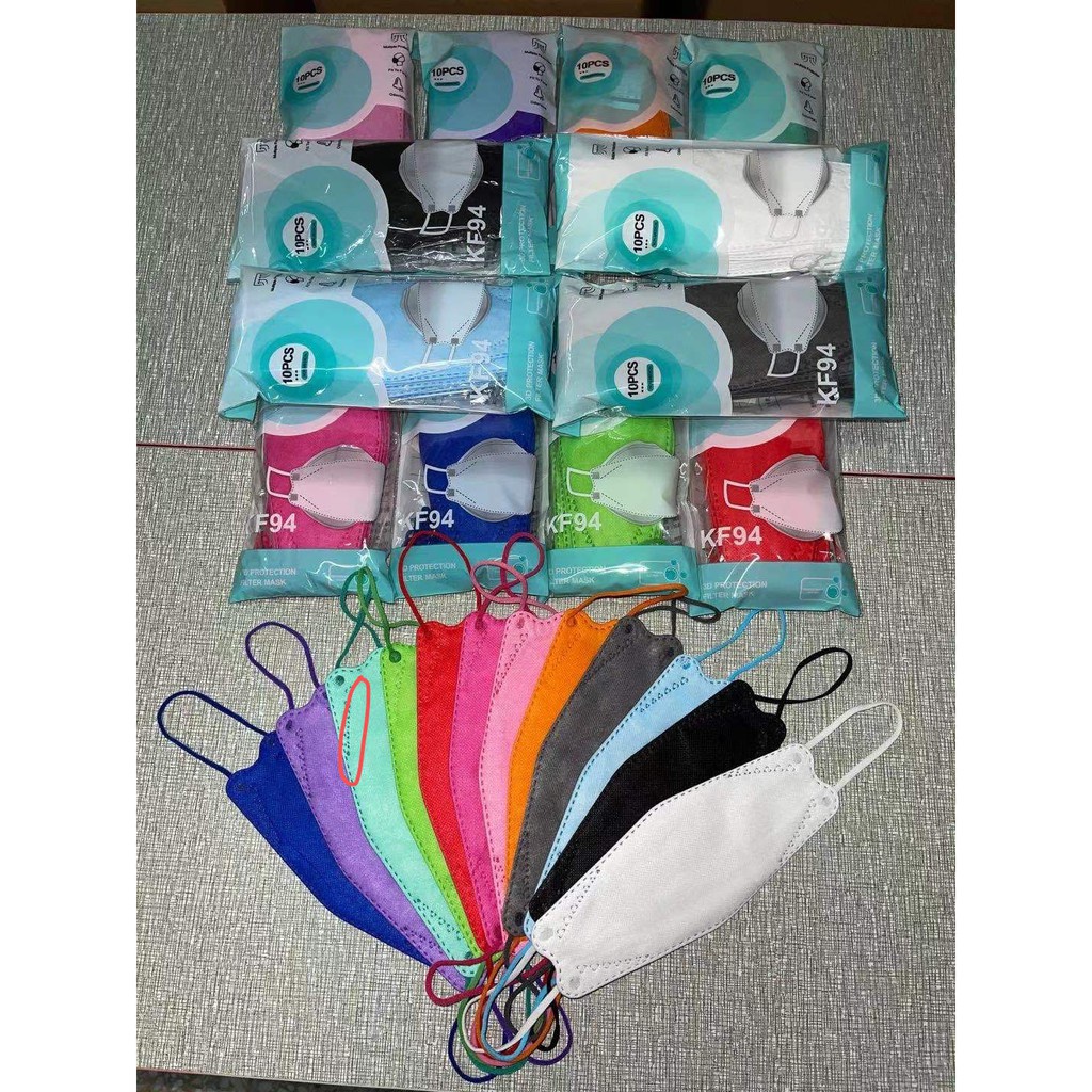 Masker KF94 10pcs Warna Disposable Facemask Mask KF 94 EVO 3D 4 Layer 10 pcs per bag