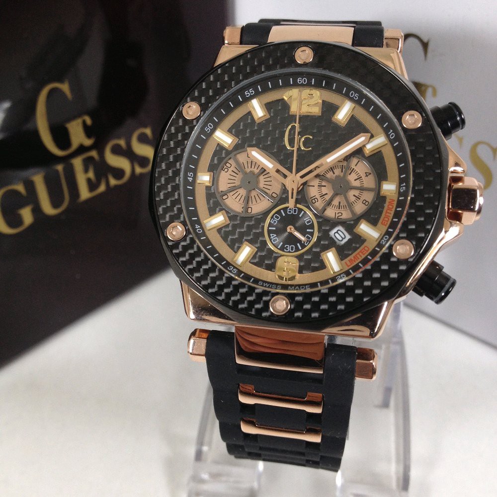 Jam Tangan Pria GU355 Collections X72037G2S 45mm black RG premium