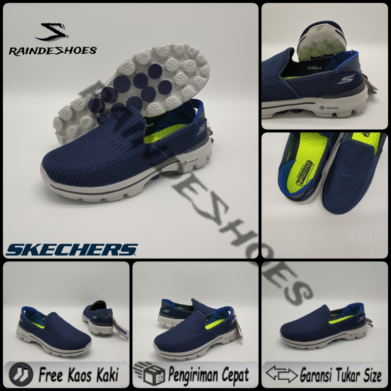 Sepatu Skechers / Sketcher / Skecher Pria / Skecer Gowalk 3 - Fitknit Navy