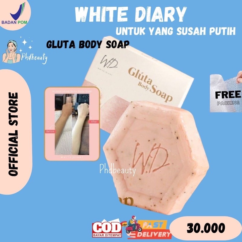 SIAP KIRIM‼️ GLUTA SOAP WHITE DIARY SABUN GLUTA BODY SOAP WHITE DIARY Lafalova petals