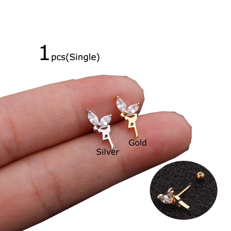 1piece angle girl tragus cartilage earrings helix daith rook piercing 20G 6mm Length