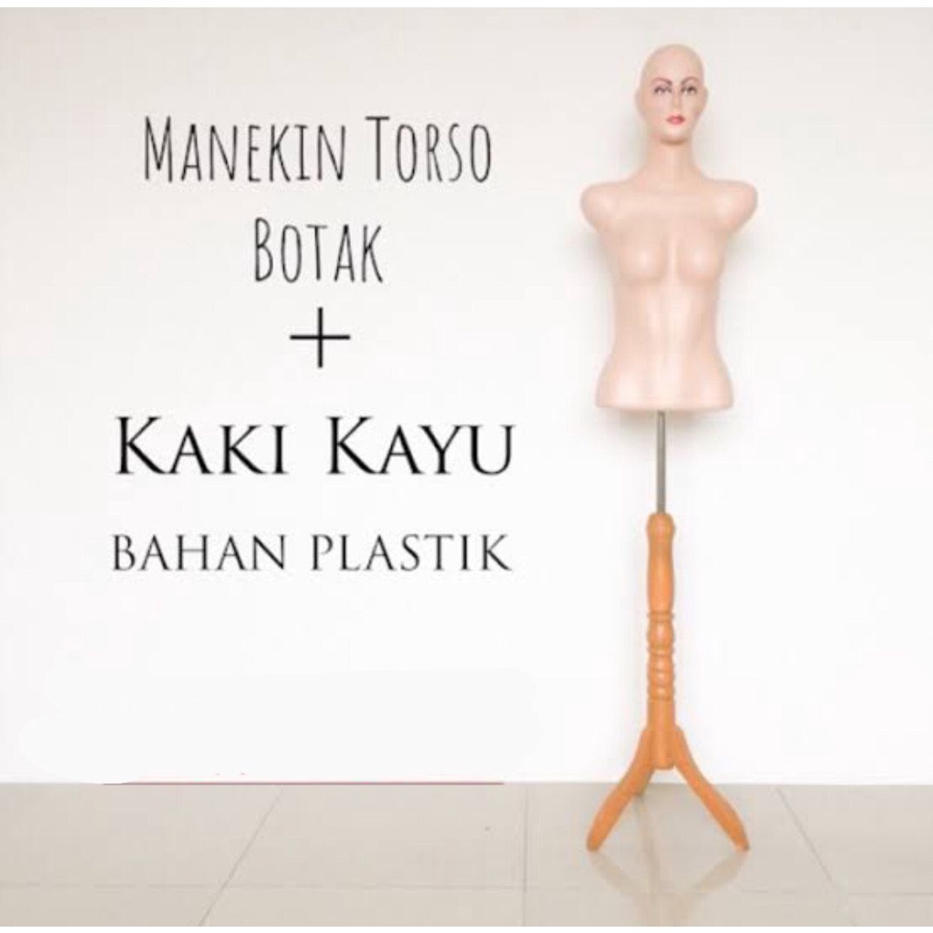 Manekin Torso Cewek Dewasa + Kaki Kayu