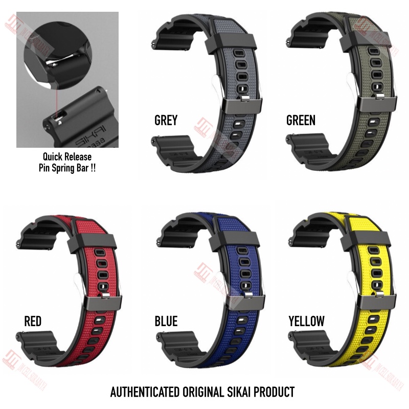 SIKAI Attitude Tali Jam 22mm Watch Strap Universal Rubber Silikon Sporty Original