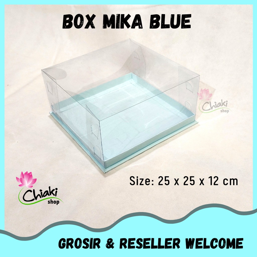 

Box Mika ALAS BLUE 25 x 25 x 12 Cupcake isi 9 Cake Pudding Tart Dus BIRU Karton Tebal Chiaki Kotak