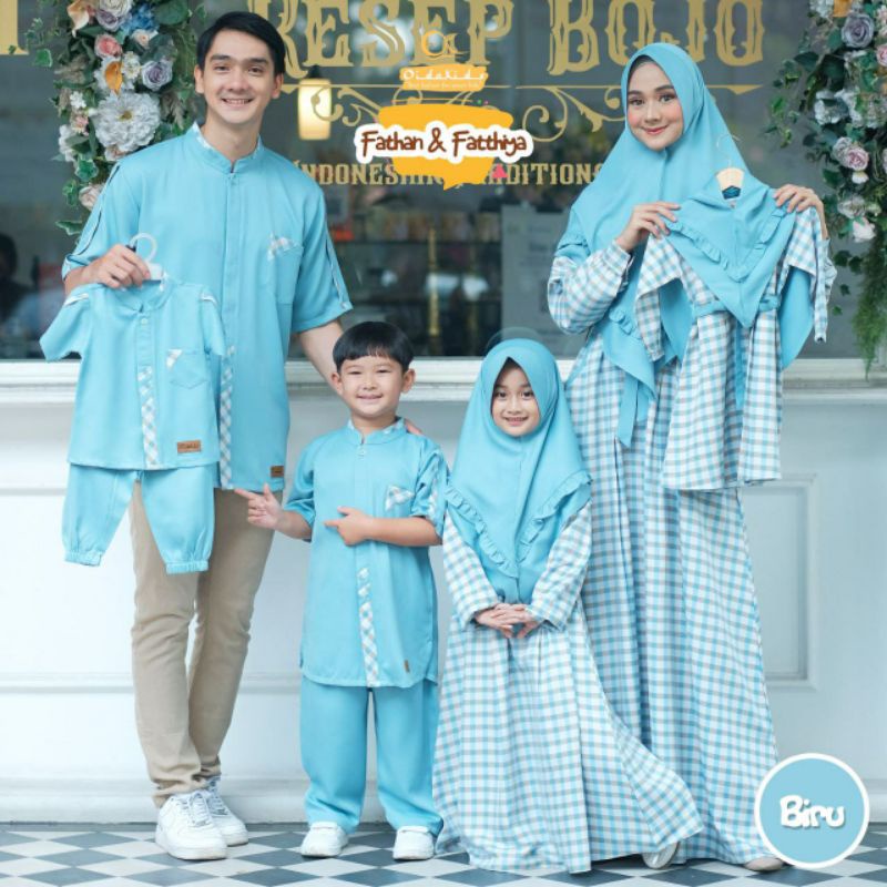 BAJU SARIMBIT KELUARGA FATHAN FATTIYA GAMIS SET KERUDUNG SYARI KOKO SET CELANA BABY ANAK REMAJA AYAH