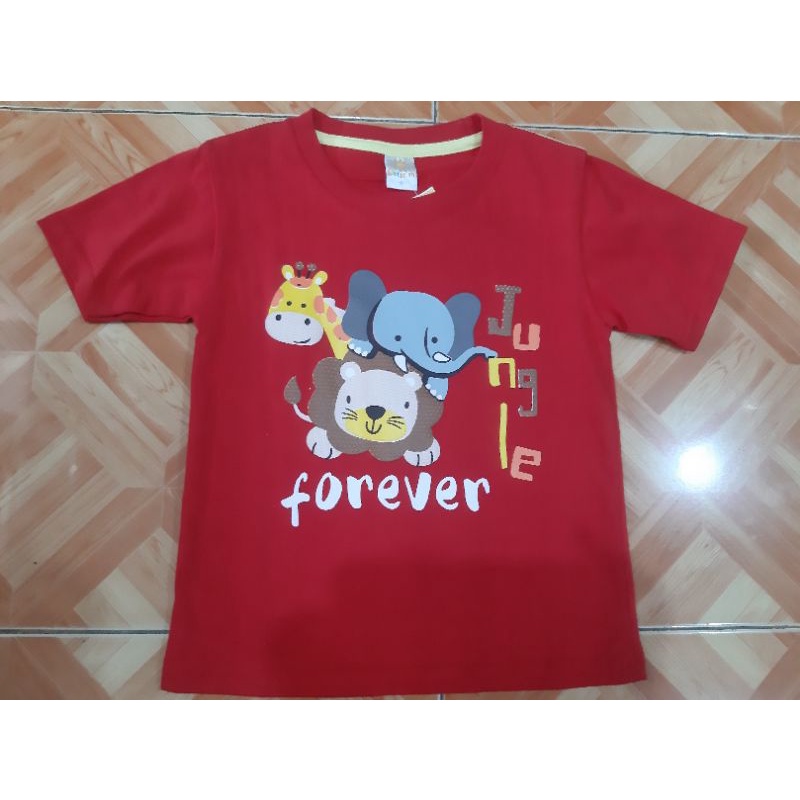 Kaos anak Little M Jungle Forever red