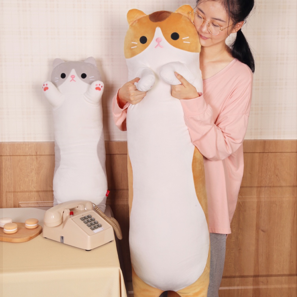 Mainan Boneka Bantal Bentuk Kartun Kucing Bahan Plush Aneka Ukuran Untuk Hadiah Anak